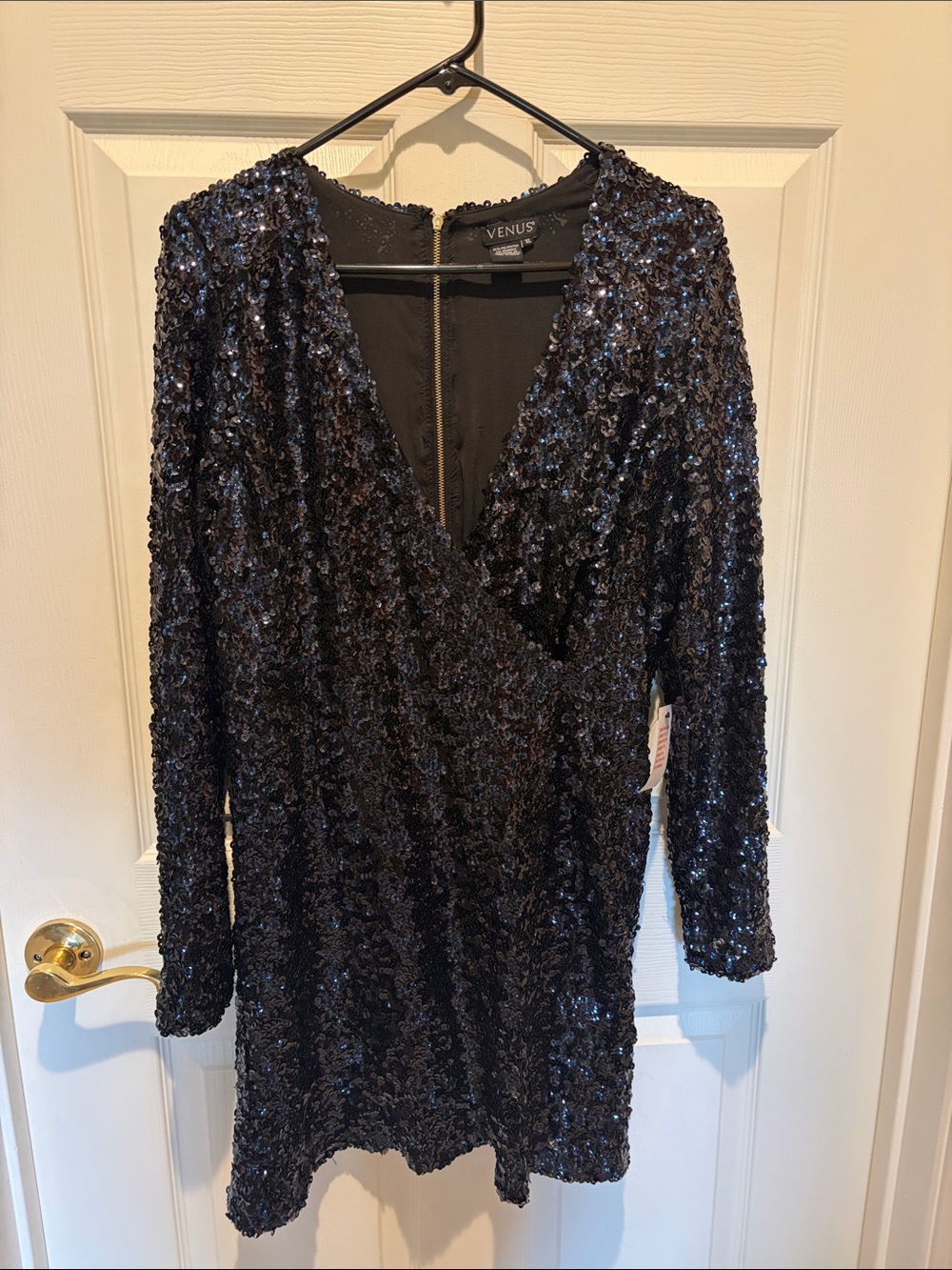 NWT Venus XL Black Sequin dress